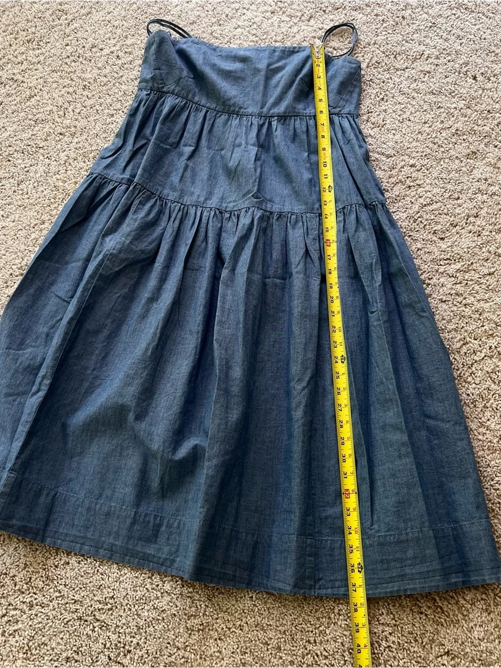 J.‎ Crew Tie Back Tiered Chambray Dress Organic Size 6